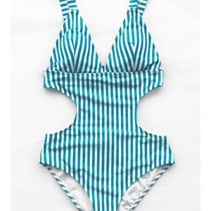 Cupshe stripes cutout one piece size S